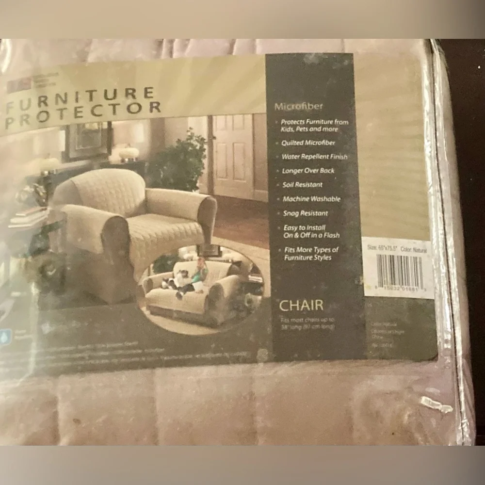 Innovative Textile Solutions Microfiber Beige Chair Cover New in Package